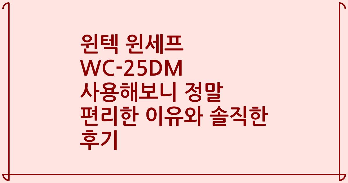 윈텍 윈세프 WC-25DM 사용해보니 정말 편리한 이유와 솔직한 후기